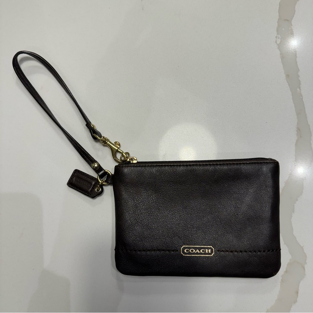 Coach Wristlet - Chocolate Brown
